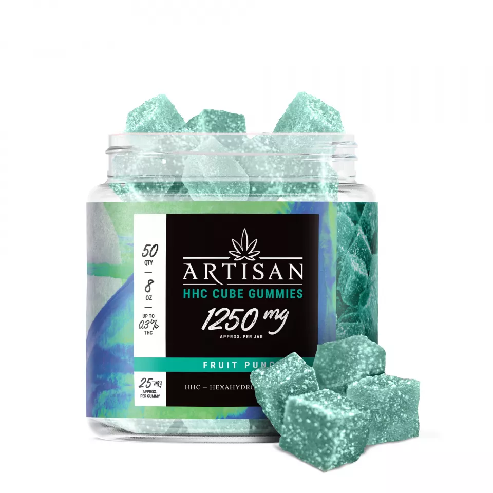 Artisan HHC THC Cube Gummies - Fruit Punch - 1250MG